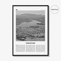 Whitefish Print Black and White, Whitefish Wall Art, Whitefish Poster, Whitefish Photo, Whitefish Wall Décor, Whitefish Map, Montana, USA