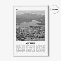 Whitefish Print Black and White, Whitefish Wall Art, Whitefish Poster, Whitefish Photo, Whitefish Wall Décor, Whitefish Map, Montana, USA