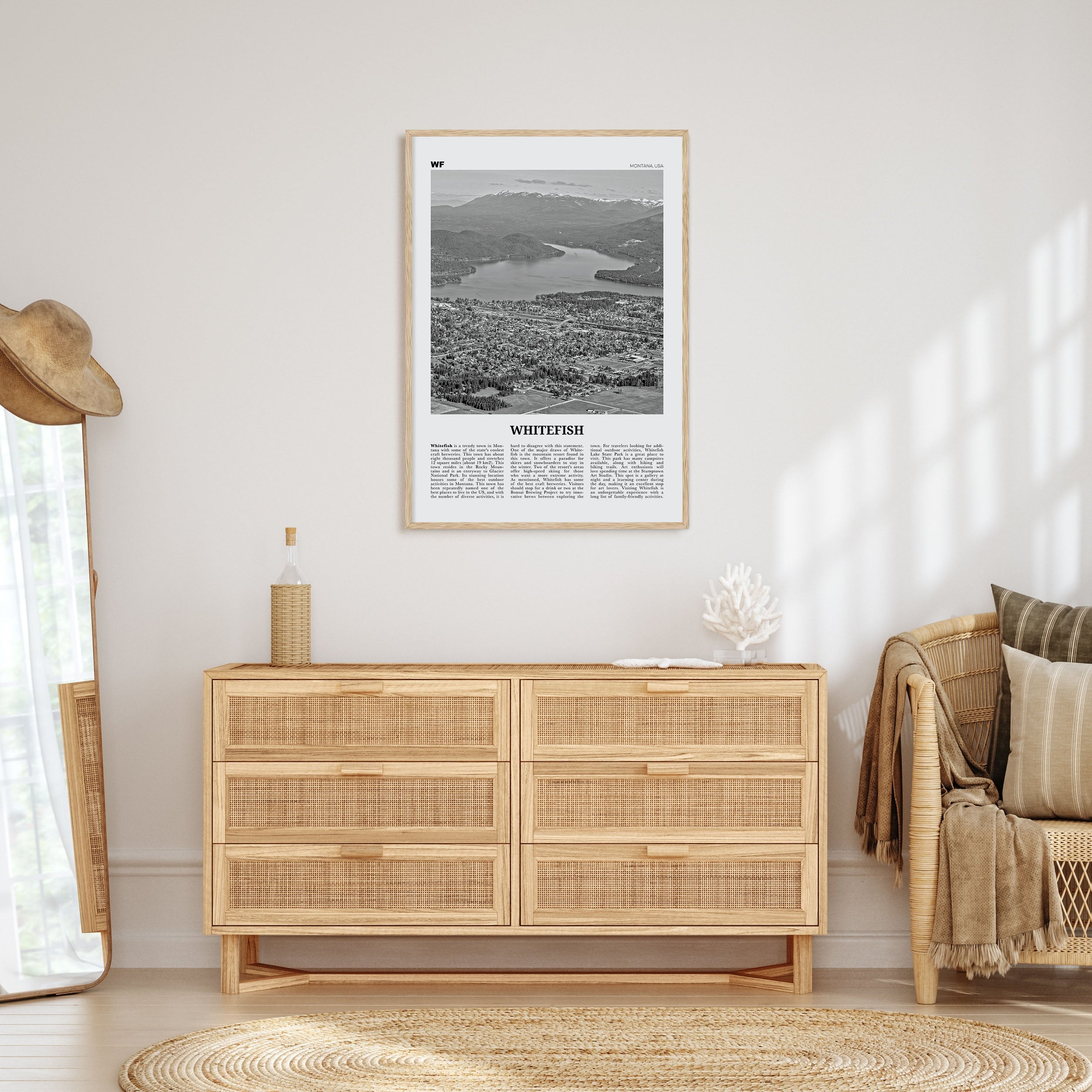 Whitefish Travel B&W Poster