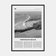 Whitehaven Beach Travel B&W Poster