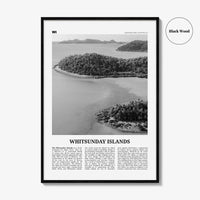 Whitsunday Islands Print Black and White, Whitsunday Wall Art, Whitsunday Poster, Whitsunday Photo, Queensland, Australia, Oceania