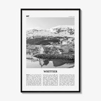 Whittier Print Black and White Alaska, Whittier Wall Art, Whittier Poster, Whittier Photo, Alaska, USA, United States, North America