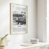 Whittier Print Black and White Alaska, Whittier Wall Art, Whittier Poster, Whittier Photo, Alaska, USA, United States, North America