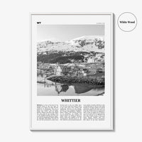 Whittier Print Black and White Alaska, Whittier Wall Art, Whittier Poster, Whittier Photo, Alaska, USA, United States, North America