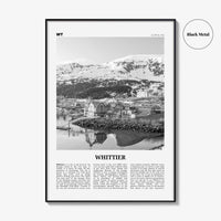 Whittier Print Black and White Alaska, Whittier Wall Art, Whittier Poster, Whittier Photo, Alaska, USA, United States, North America