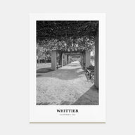 Whittier, California Portrait B&W Poster