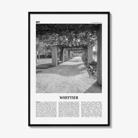 Whittier Print Black and White California, Whittier Wall Art, Whittier Poster, Whittier Photo, California, USA, United States, North America