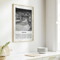 Whittier Print Black and White California, Whittier Wall Art, Whittier Poster, Whittier Photo, California, USA, United States, North America