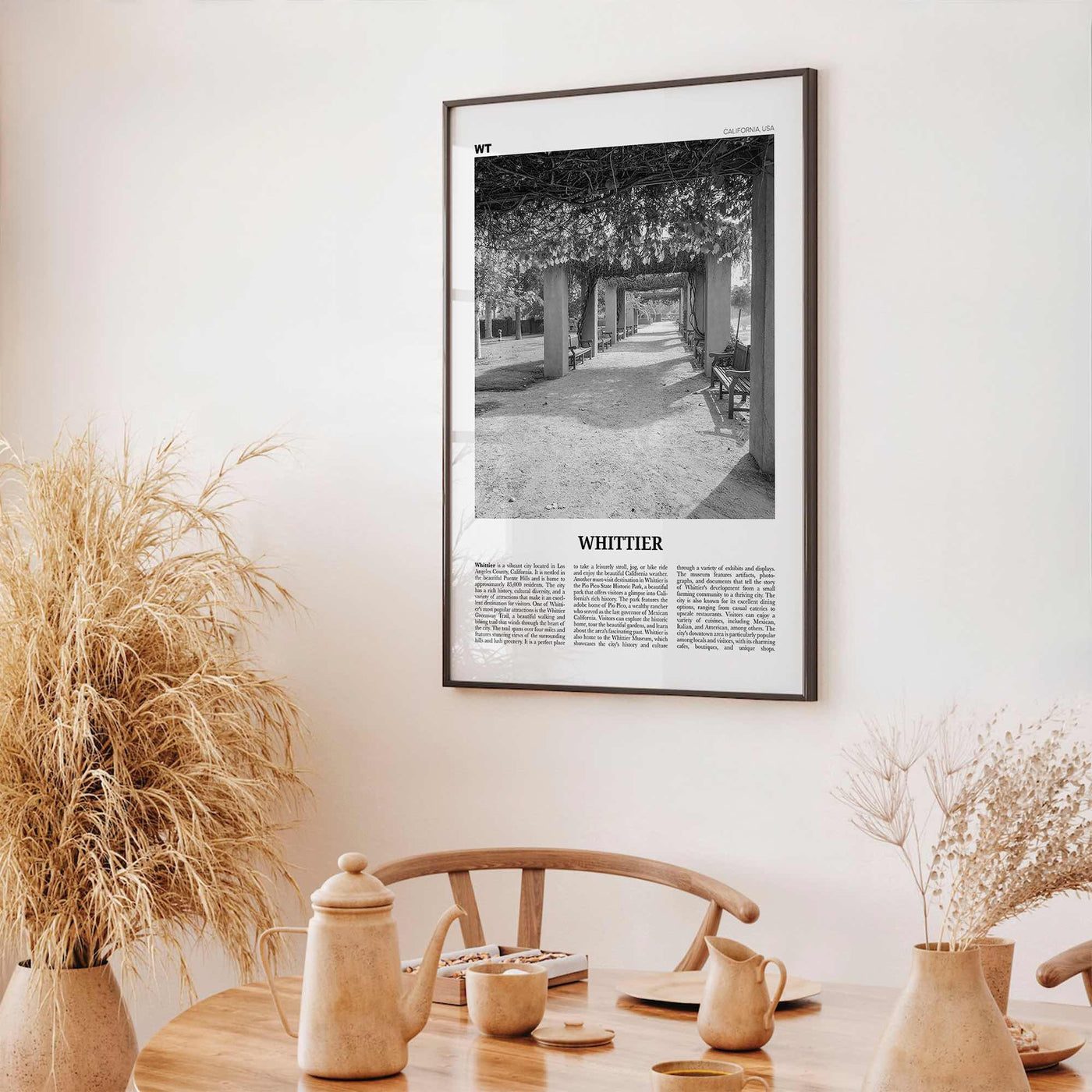 Whittier Print Black and White California, Whittier Wall Art, Whittier Poster, Whittier Photo, California, USA, United States, North America