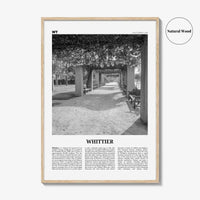Whittier Print Black and White California, Whittier Wall Art, Whittier Poster, Whittier Photo, California, USA, United States, North America