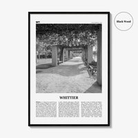 Whittier Print Black and White California, Whittier Wall Art, Whittier Poster, Whittier Photo, California, USA, United States, North America