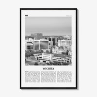 Wichita Print Black and White, Wichita Wall Art, Wichita Poster, Wichita Photo, Wichita Wall Décor, Kansas, USA, United States North America
