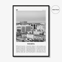 Wichita Print Black and White, Wichita Wall Art, Wichita Poster, Wichita Photo, Wichita Wall Décor, Kansas, USA, United States North America