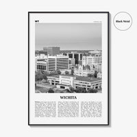 Wichita Print Black and White, Wichita Wall Art, Wichita Poster, Wichita Photo, Wichita Wall Décor, Kansas, USA, United States North America