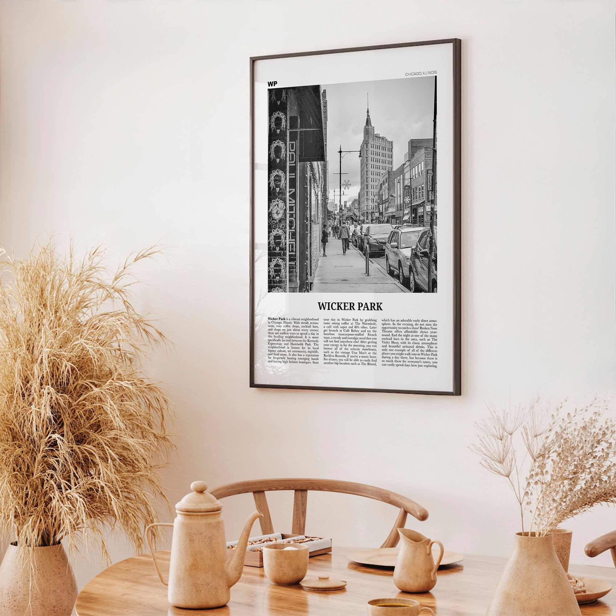 Wicker Park Print Black and White, Wicker Park Wall Art, Wicker Park Poster, Wicker Park Photo, Wicker Park Wall Décor, Chicago Illinois USA