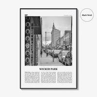 Wicker Park Print Black and White, Wicker Park Wall Art, Wicker Park Poster, Wicker Park Photo, Wicker Park Wall Décor, Chicago Illinois USA