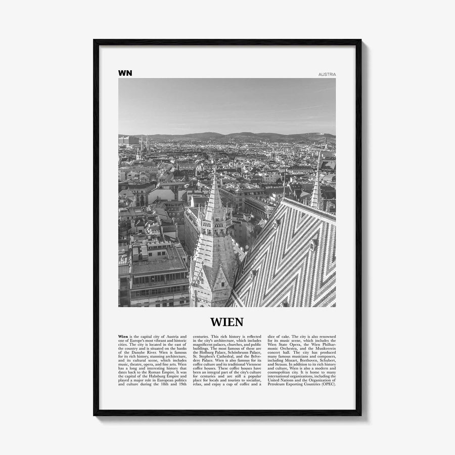 Wien Print Black and White, Wien Wall Art, Wien Poster, Wien Photo, Wien Wall Décor, Wien Map, Austria