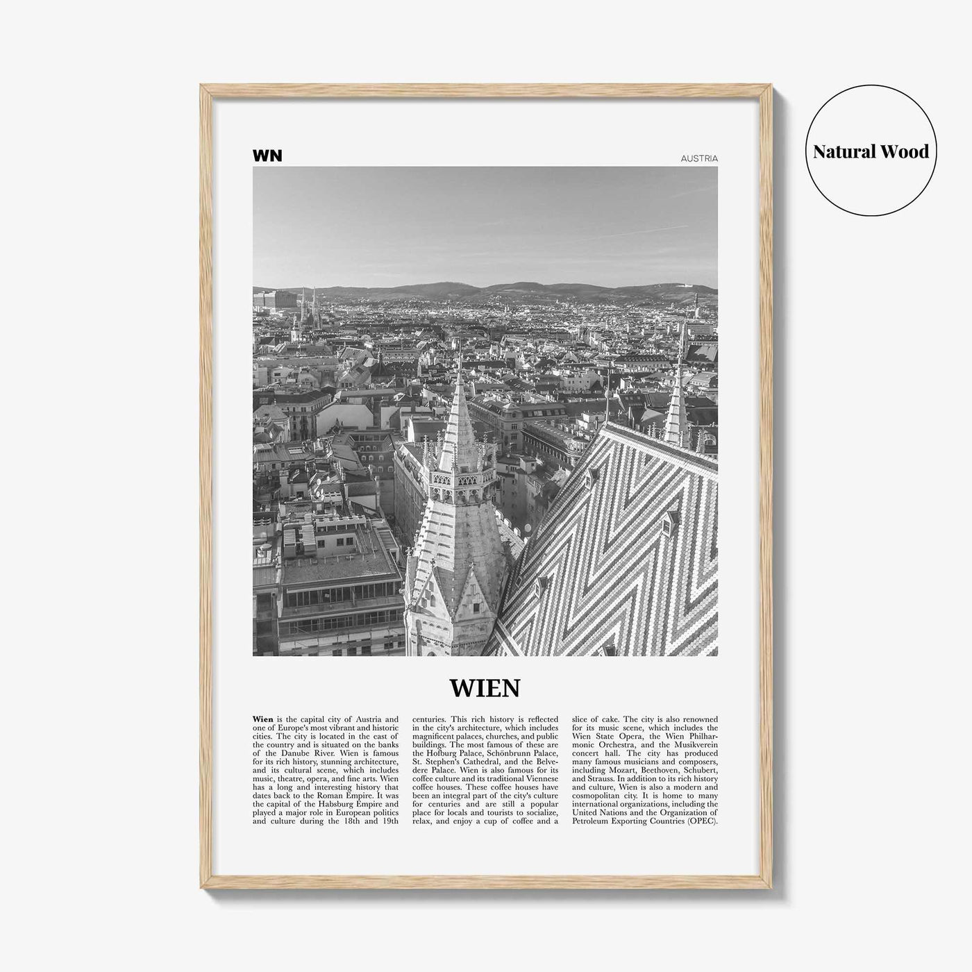 Wien Print Black and White, Wien Wall Art, Wien Poster, Wien Photo, Wien Wall Décor, Wien Map, Austria