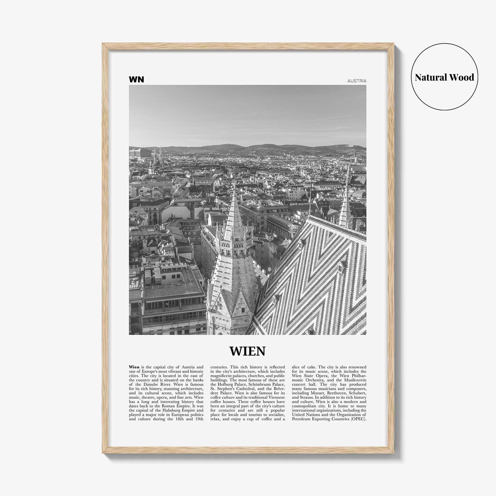 Wien Print Black and White, Wien Wall Art, Wien Poster, Wien Photo, Wien Wall Décor, Wien Map, Austria