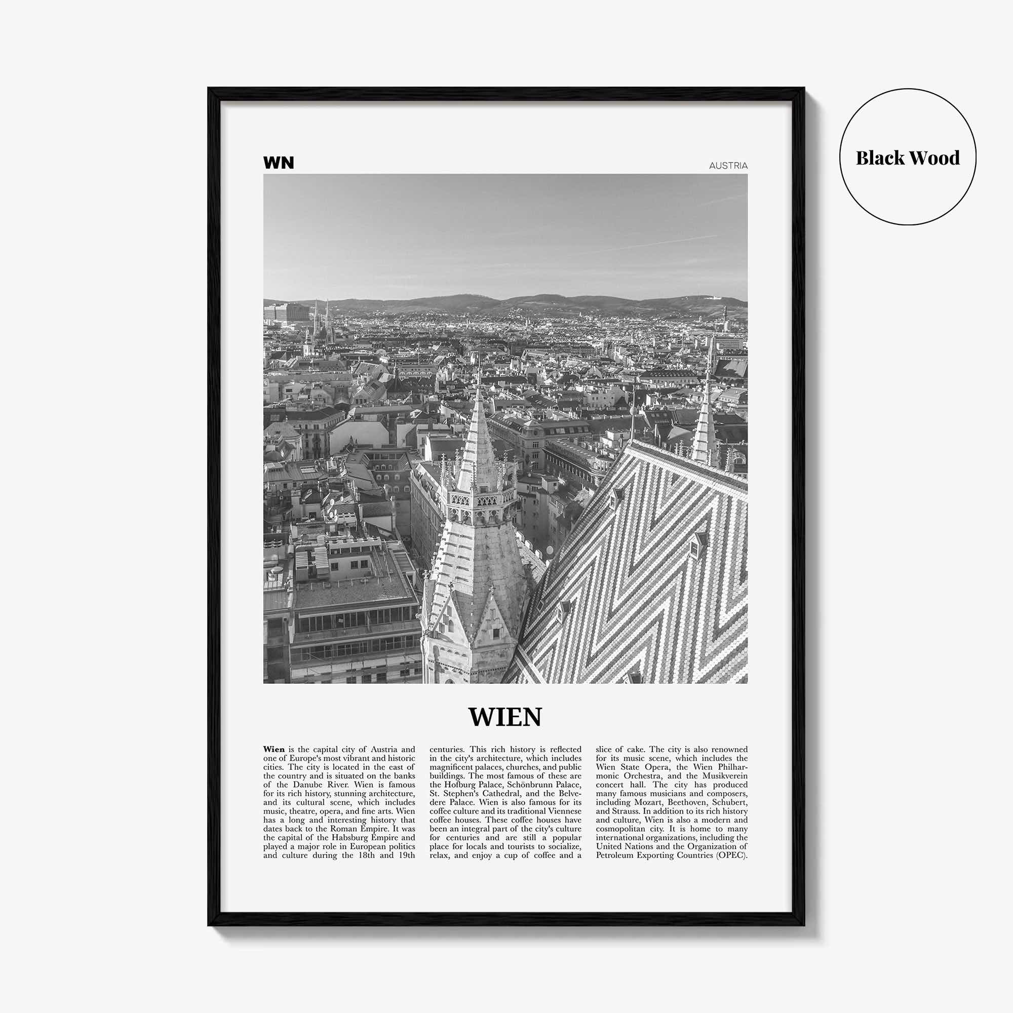 Wien Print Black and White, Wien Wall Art, Wien Poster, Wien Photo, Wien Wall Décor, Wien Map, Austria