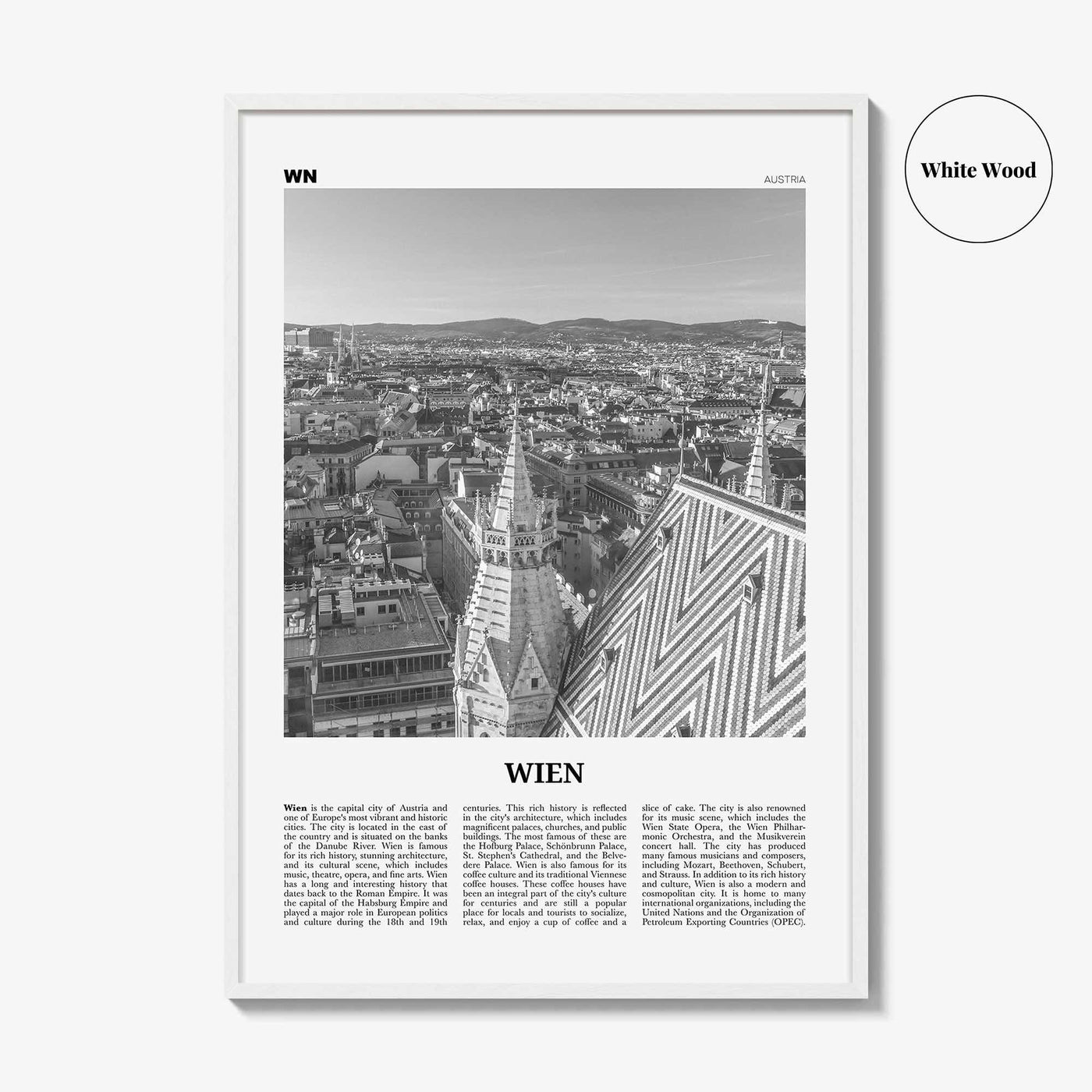 Wien Print Black and White, Wien Wall Art, Wien Poster, Wien Photo, Wien Wall Décor, Wien Map, Austria