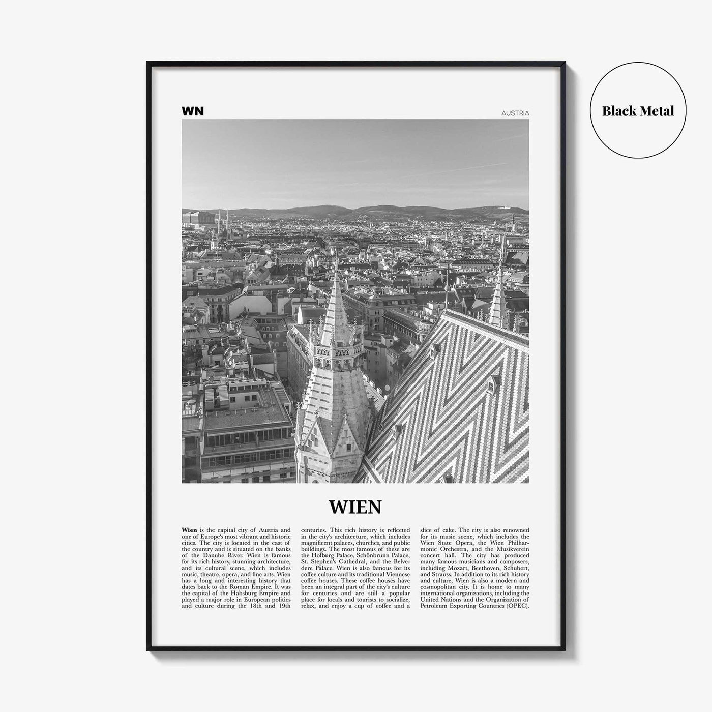 Wien Print Black and White, Wien Wall Art, Wien Poster, Wien Photo, Wien Wall Décor, Wien Map, Austria