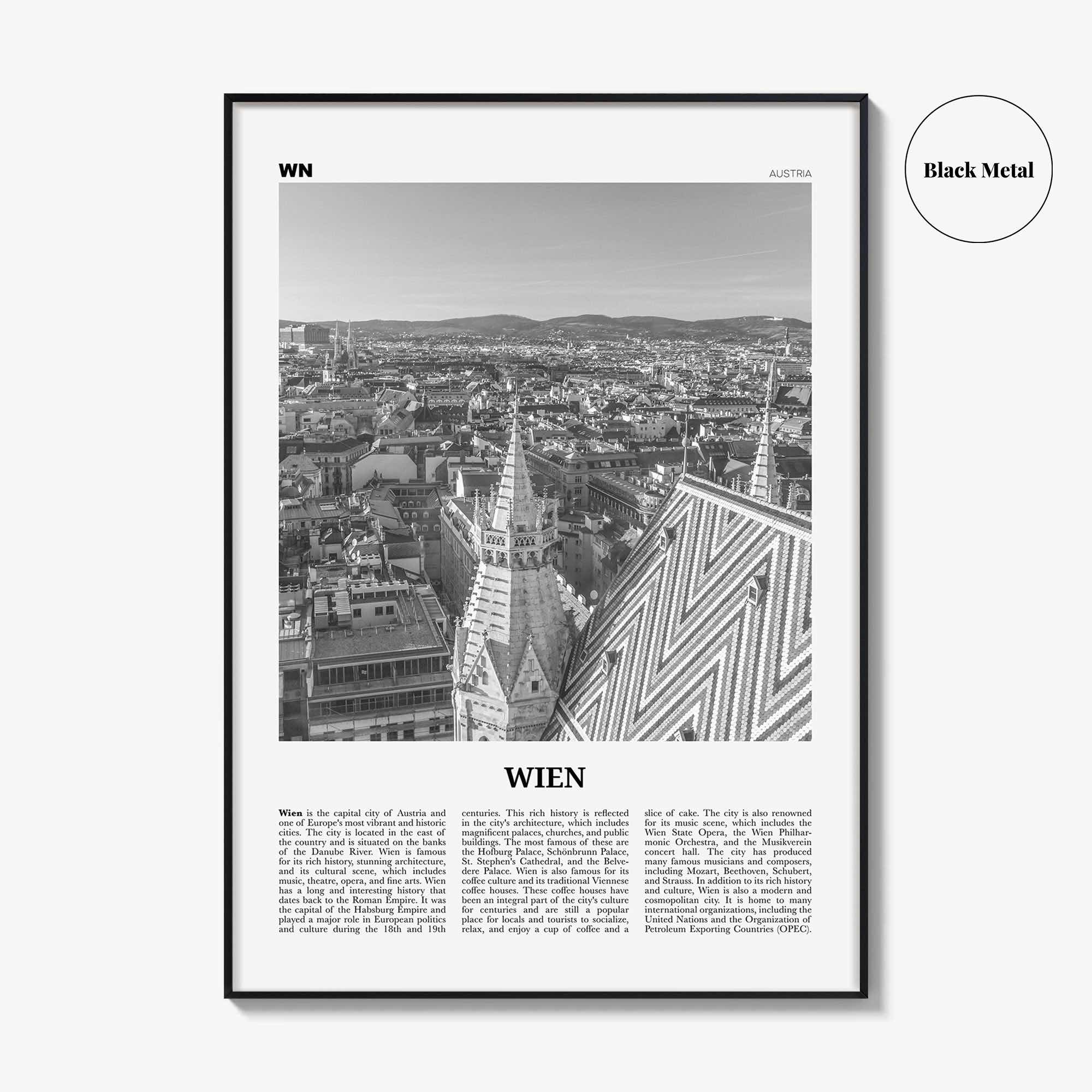 Wien Print Black and White, Wien Wall Art, Wien Poster, Wien Photo, Wien Wall Décor, Wien Map, Austria