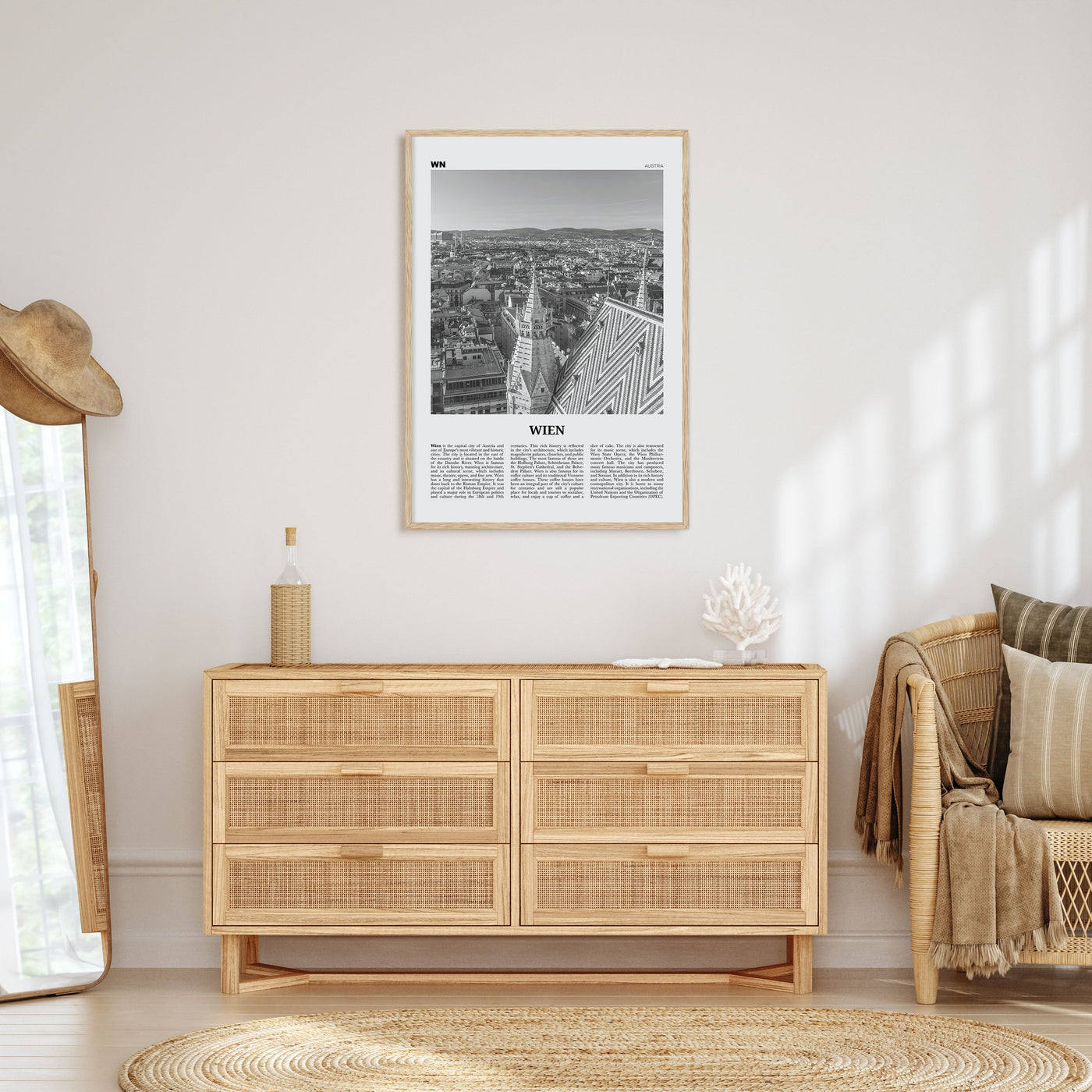 Wien Travel B&W Poster