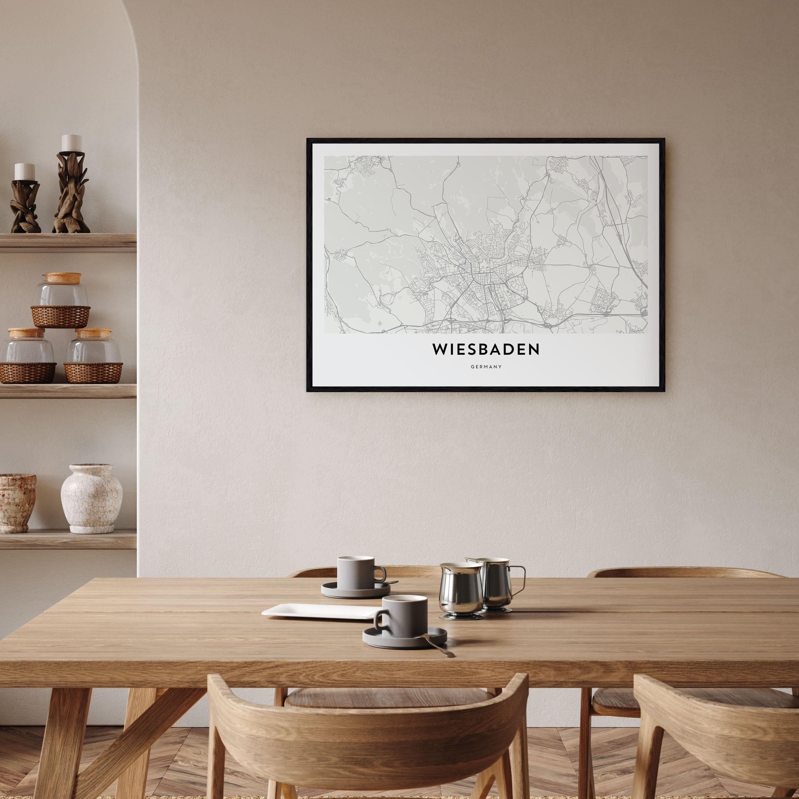 Wiesbaden Map Landscape Poster
