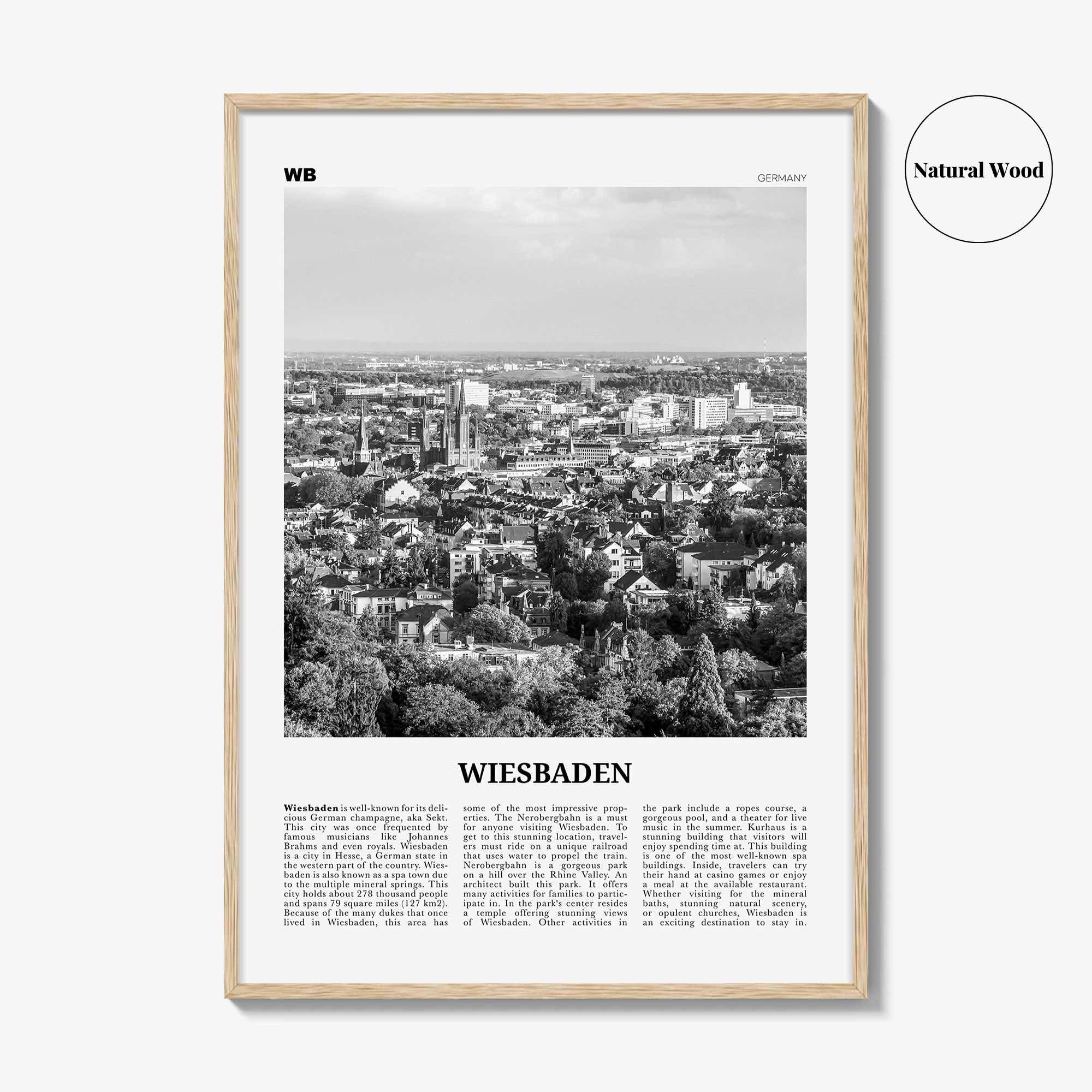 Wiesbaden Print Black and White, Wiesbaden Wall Art, Wiesbaden Poster, Wiesbaden Photo, Wiesbaden Wall Décor, Wiesbaden Map, Germany