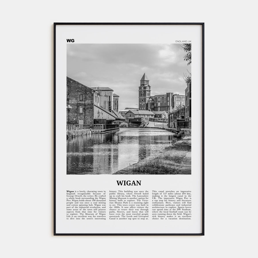 Wigan Travel B&W Poster