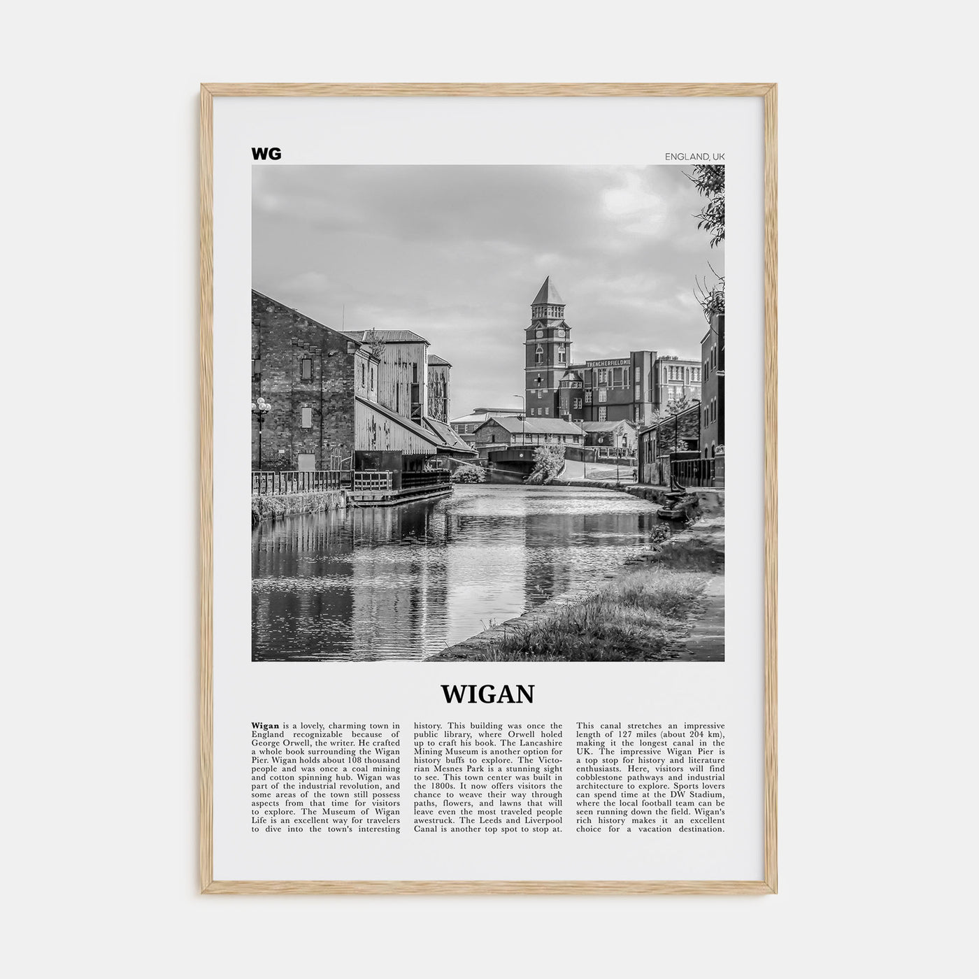Wigan Travel B&W Poster