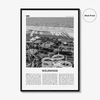 Wildwood Print Black and White, Wildwood Wall Art, Wildwood Poster, Wildwood Photo, Wildwood Wall Décor, Wildwood Map, New Jersey, USA