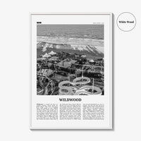 Wildwood Print Black and White, Wildwood Wall Art, Wildwood Poster, Wildwood Photo, Wildwood Wall Décor, Wildwood Map, New Jersey, USA