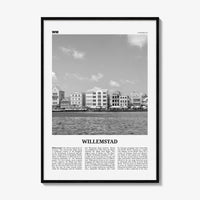 Willemstad Print Black and White, Willemstad Wall Art, Willemstad Poster, Willemstad Photo, Curaçao, Kingdom of the Netherlands