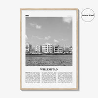 Willemstad Print Black and White, Willemstad Wall Art, Willemstad Poster, Willemstad Photo, Curaçao, Kingdom of the Netherlands