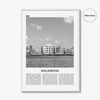 Willemstad Print Black and White, Willemstad Wall Art, Willemstad Poster, Willemstad Photo, Curaçao, Kingdom of the Netherlands