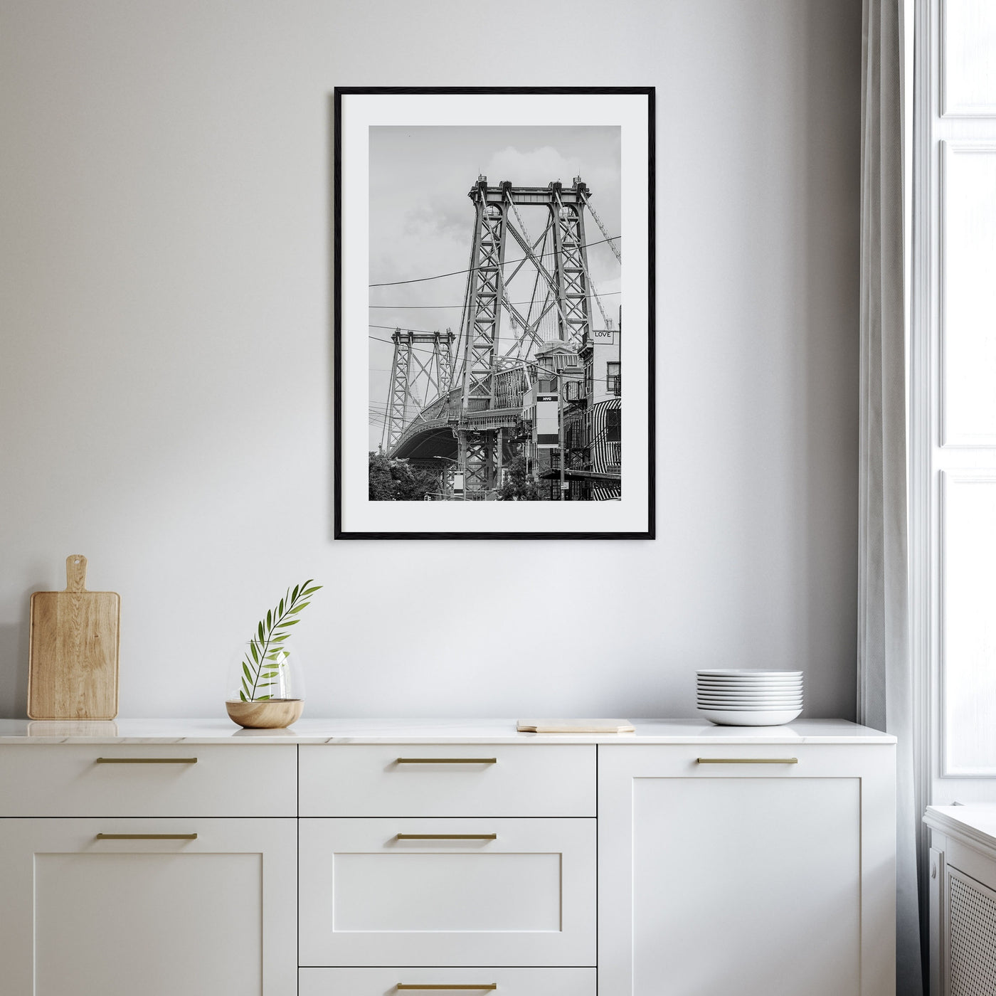 Williamsburg, New York Photo B&W Poster