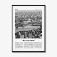 Williamsburg Print Black and White New York No 1, Williamsburg Wall Art, Williamsburg Poster, Brooklyn, USA, United States, North America