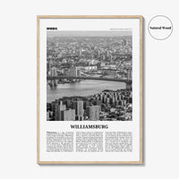 Williamsburg Print Black and White New York No 1, Williamsburg Wall Art, Williamsburg Poster, Brooklyn, USA, United States, North America