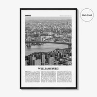 Williamsburg Print Black and White New York No 1, Williamsburg Wall Art, Williamsburg Poster, Brooklyn, USA, United States, North America