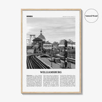 Williamsburg Print Black and White New York No 2, Williamsburg Wall Art, Williamsburg Poster, Brooklyn, USA, United States, North America