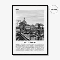 Williamsburg Print Black and White New York No 2, Williamsburg Wall Art, Williamsburg Poster, Brooklyn, USA, United States, North America