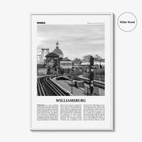 Williamsburg Print Black and White New York No 2, Williamsburg Wall Art, Williamsburg Poster, Brooklyn, USA, United States, North America