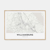 Williamsburg, Virginia Map Landscape Poster