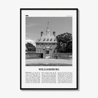 Williamsburg Print Black and White Virginia, Williamsburg Wall Art, Williamsburg Poster, Williamsburg Photo, Williamsburg Wall Décor