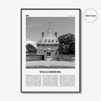 Williamsburg Print Black and White Virginia, Williamsburg Wall Art, Williamsburg Poster, Williamsburg Photo, Williamsburg Wall Décor