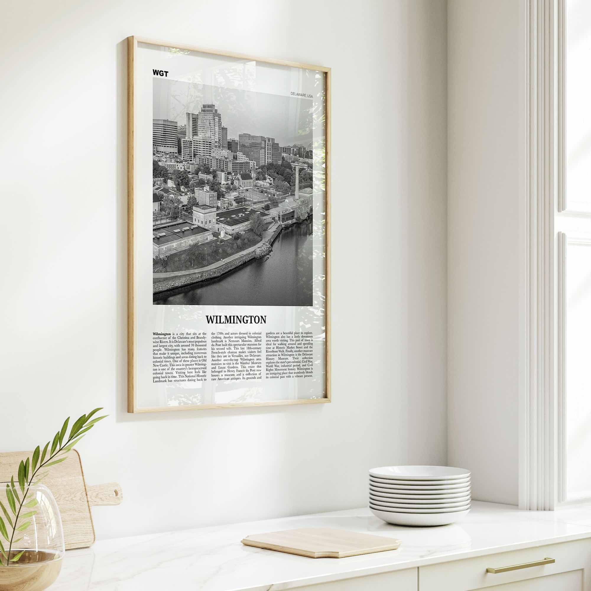 Wilmington Print Black and White Delaware, Wilmington Wall Art, Wilmington Poster, Wilmington Photo, Wilmington Wall Décor, USA