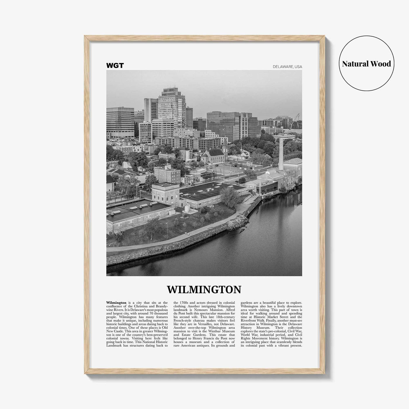 Wilmington Print Black and White Delaware, Wilmington Wall Art, Wilmington Poster, Wilmington Photo, Wilmington Wall Décor, USA