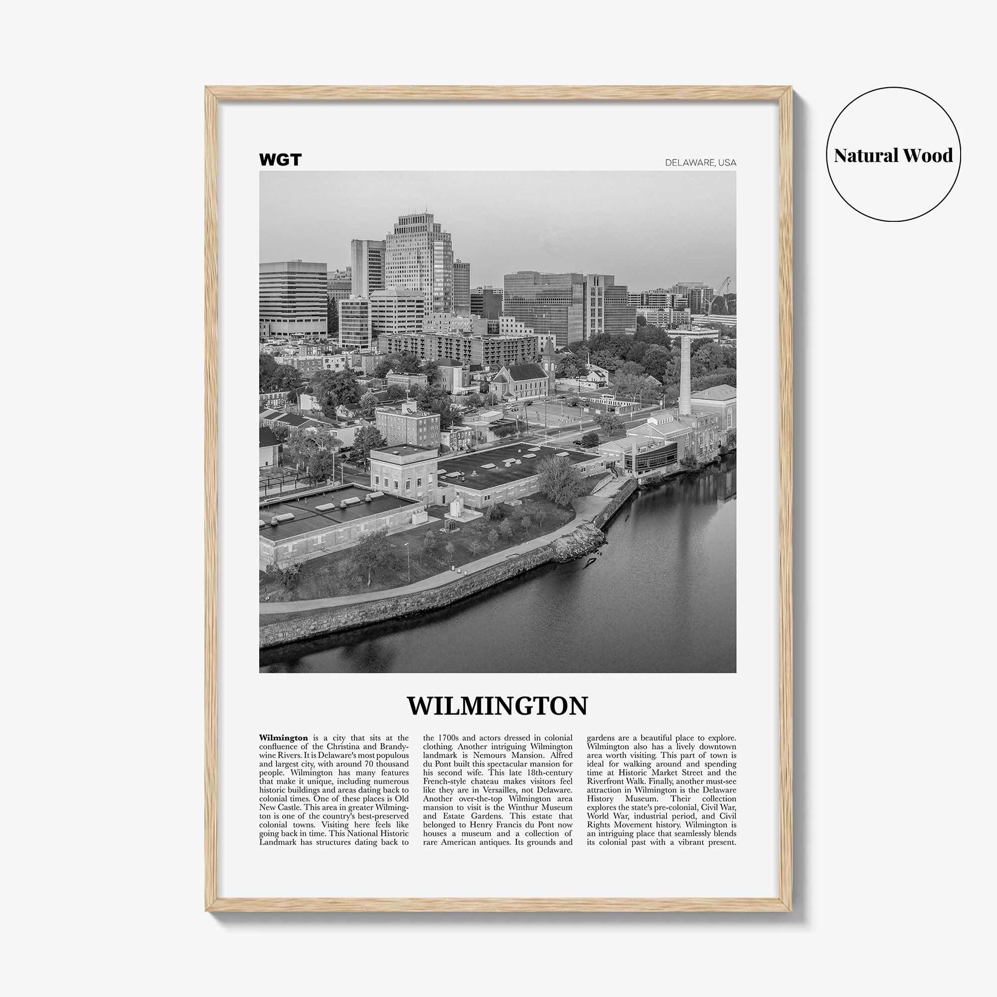 Wilmington Print Black and White Delaware, Wilmington Wall Art, Wilmington Poster, Wilmington Photo, Wilmington Wall Décor, USA